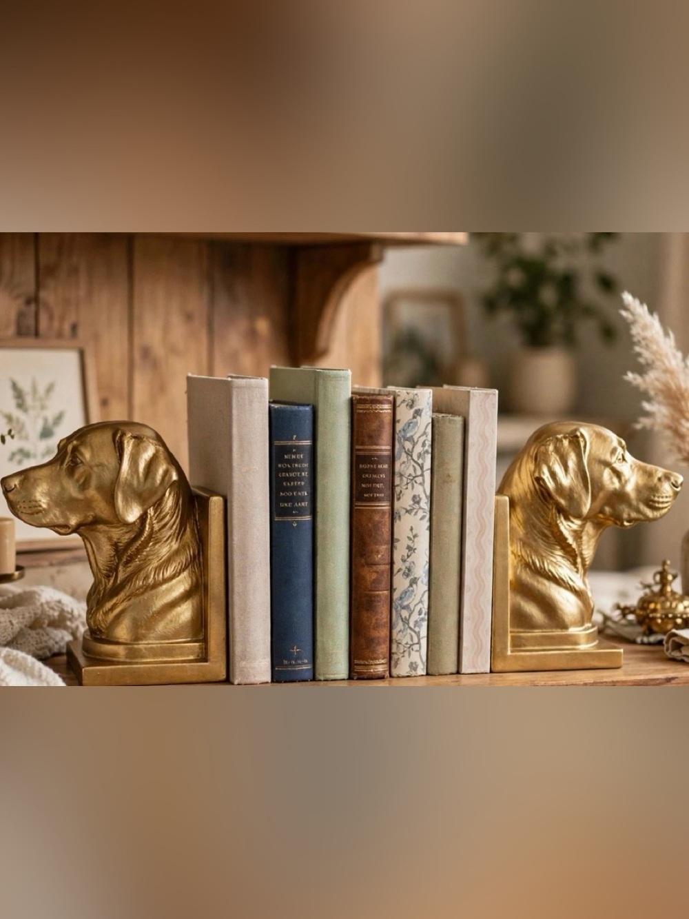 Decoractive Classic Gold or Black Lab Retriever Book Ends